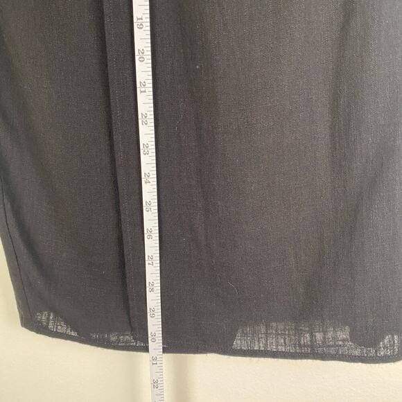 Greylin Brenda Linen Skirt Size S Black Pareo Midi Twist Front Neutral Casual - Picture 14 of 14